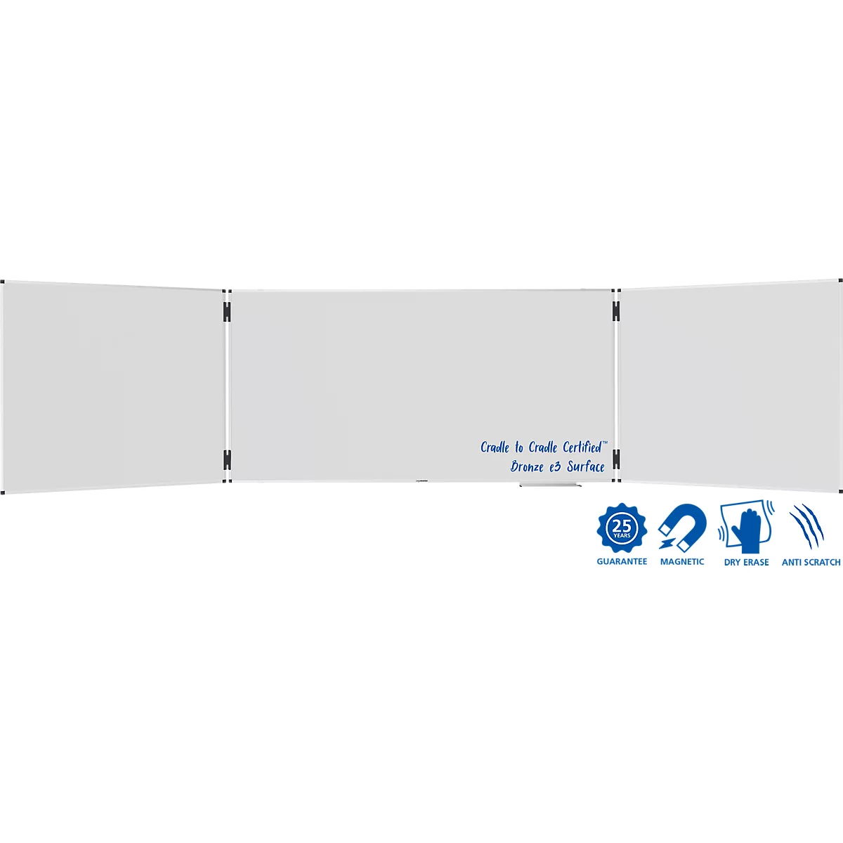 Klapptafel Legamaster UNITE PLUS, magnetisch, 5 Schreibflächen, B 2000/4000 x T 13,4 x H 1000 mm, emaillierter Keramikstahl, weiß
